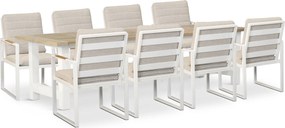 Tuinset 8 personen 300 cm Aluminium Wit Lifestyle Garden Furniture Alessio/Los