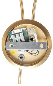 Moderne wandlamp goud 2-lichts met smoke glas - Athens