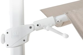 4 Seasons Outdoor Siesta PREMIUM 300 x 300 cm parasol zand doek met wit frame Parasol   houtkleur weerbestendig