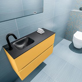 Mondiaz Ada 80cm toiletmeubel ocher met wastafel urban links 1 kraangat