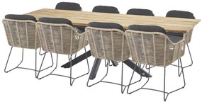 Taste by 4 Seasons Belmond tuinset naturel met Minerva tafel Robusto teak blad 280 × 95 cm SALE    beige weerbestendig