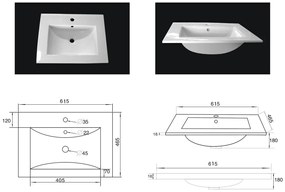 Saniclear Ophelia dubbel Badkamermeubel 150cm 2 kraangaten beton