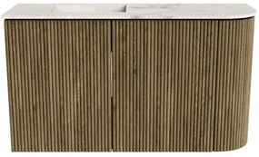 Mondiaz Joya DLux 70cm toiletmeubel ronding rechts dusk met wastafel faye links zonder kraangat frappe