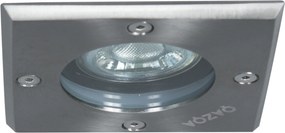 Buitenlamp Grondspot staal 10,5 cm IP65 - Basic Square Modern GU10 IP65 Buitenverlichting vierkant