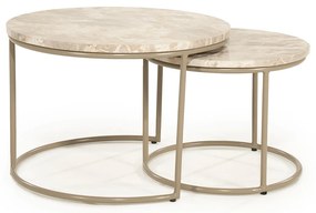 Ronde Salontafelset Marmer - 60 X 60cm.