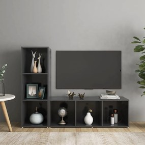 vidaXL Tv-meubelen 2 st 107x35x37 cm spaanplaat grijs