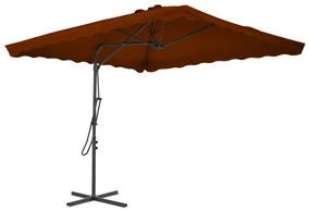 vidaXL Parasol met stalen paal 250x250x230 cm terracottakleurig