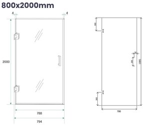 Saniclear Modern Copper brons glas douchecabine 90x80cm met 80cm deur anti-kalk geborsteld koper