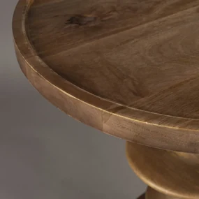 Dutchbone Cath Walnut Ronde Bijzettafel Walnoot - 46 X 46cm.