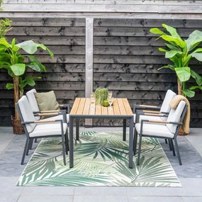 Garden Impressions Kasper tuinstoel stapelbaar donker grijs - 4 stuks