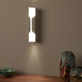 Wandlamp LED, gesatineerd nikkel, Henrio