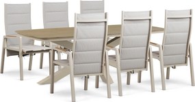 Tuinset 6 personen 220 cm Aluminium Taupe Lifestyle Garden Furniture Essence/Camila