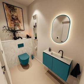 MONDIAZ TURE-DLUX 80cm toiletmeubel Smag. EDEN wastafel Ostra positie midden. Met 1 kraangat. TUREDX80SMAM1OST