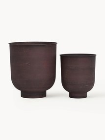 Grote plantenpotten Vig van metaal, 2-delig
