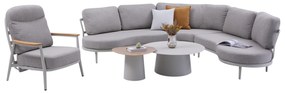 Savanna organische loungeset 6 delig aluminium latte