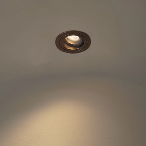 Moderne inbouwspot donker brons draai- en kantelbaar IP44 - Chuck