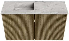 Mondiaz Joya DLux 70cm toiletmeubel dusk met wastafel faye links zonder kraangat glace