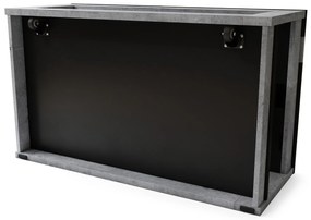 LUSSO Zwart Mat/Millenium Beton - MODERNE SALONTAFEL MET VERHOOGD BLAD + OPBERGRUIMTE + SCHAP (OP WIELEN!)