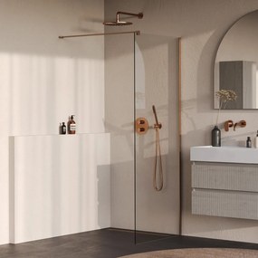Brauer Oblivion inloopdouche helder glas 80cm koper geborsteld PVD