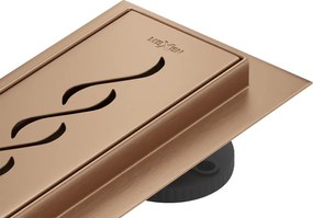 Mexen Flat 360° M18 roterende lijnafvoer 70 cm, geborsteld koper - 1C23070-40