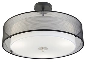 Smart plafondlamp zwart met wit 50 cm incl. 3 Wifi A60 - Drum Duo