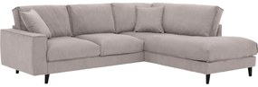 Goossens Bank Jonas beige, stof, 2,5-zits, urban industrieel met ligelement rechts
