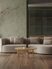 Mazzoni BELLUNO Naturel Essen - HOUTEN SALONTAFEL Ø65 cm ROND MODERN CLASSIC