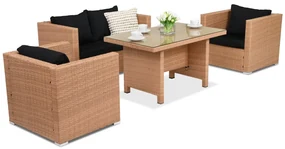 Tuinmeubelen van kunststof rotan Rome Apetito 4 Garden Point honing
