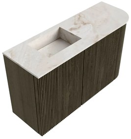 Mondiaz Joya DLux 70cm toiletmeubel ronding rechts shadow met wastafel faye links 1 kraangat frappe
