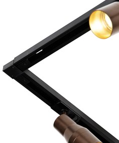 Modern railsysteem met 5 spots donker brons 1-fase - Iconic Kohua