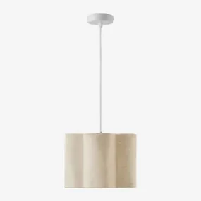 Plafondlamp Ø45 Cm In Philipa Katoenen Stof Wit & Philipa Linnen Beige - Sklum