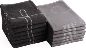 Keuken- &amp; Theedoek hip bestek – set van 12 – grijs