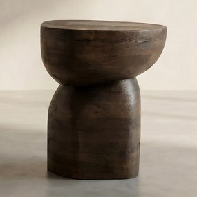 By-Boo Cobble Bijzettafel Organisch Hout Bruin - 37 X 30cm.