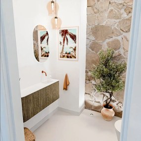 Mondiaz Joya 100cm toiletmeubel ronding links dusk met wastafel faye rechts zonder kraangat talc