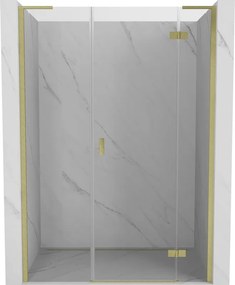 Mexen Mist-H L draaideur douchedeur rechts 145 cm, transparant, goud geborsteld - 8A5L-145-001-55-00-P