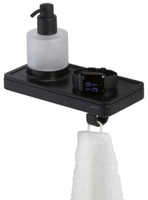 Geesa Frame Zeepdispenser met planchet en handdoekhaak Zwart 9188160606