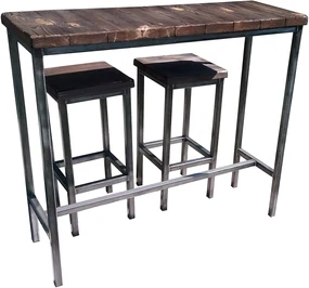 CHYRKA® Bartafel barkruk LS bartafel SAMBOR barmeubel loft vintage bar industrieel design handgemaakt hout metaal