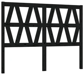 vidaXL Hoofdbord 126x4x100 cm massief grenenhout zwart