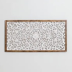 Rechthoekig Decoratief Paneel 125x60 Cm Van Mdf En Mangohout Asniki Vintage Wit Hout - Sklum