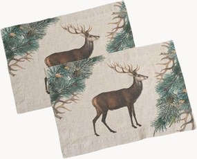 Linnen placemats Wild Deer, 2-delig