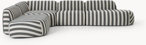 XL modulaire gestreepte hoekbank Wolke met chaise longue