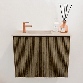 Mondiaz Joya DLux 50cm toiletmeubel dusk met wastafel faye links 1 kraangat frappe