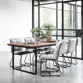 DTP Home Odeon Teakhouten Eettafel Met Zwarte Poot 175 Cm - 175 X 90cm.