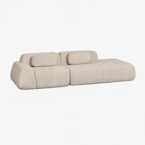 Modulaire Hoekbank Van 2 Delen Met Rechter Divan In Vacuüm Verpakte Chenille Merida Chenille Dik Tapiocabeige - Sklum