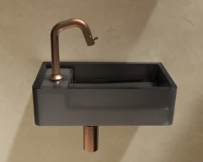 Riho Frosted fontein solid surface met kraangat links frosted smoke