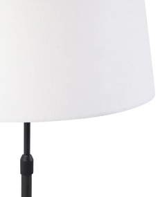Tafellamp zwart met linnen kap wit 35 cm verstelbaar - Parte Modern E27 cilinder / rond rond Binnenverlichting Lamp