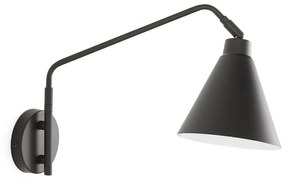 Wandlamp in metaal met verstelbare arm, Hiba