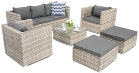 Roma Coffee 5 + 2 Tuinpunt grijs technorattan tuinmeubelen