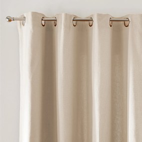 Effen oogjesgordijn van geweven katoenen Panama