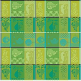 Jacquard tafelkleed Mille Fruits D Ete Lime met acryl coating